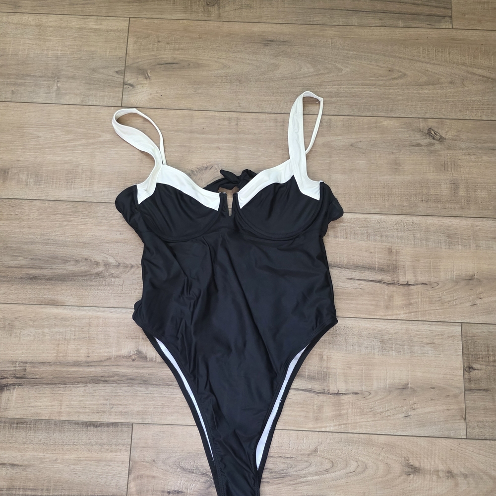 Black and White One-Piece Swimsuit